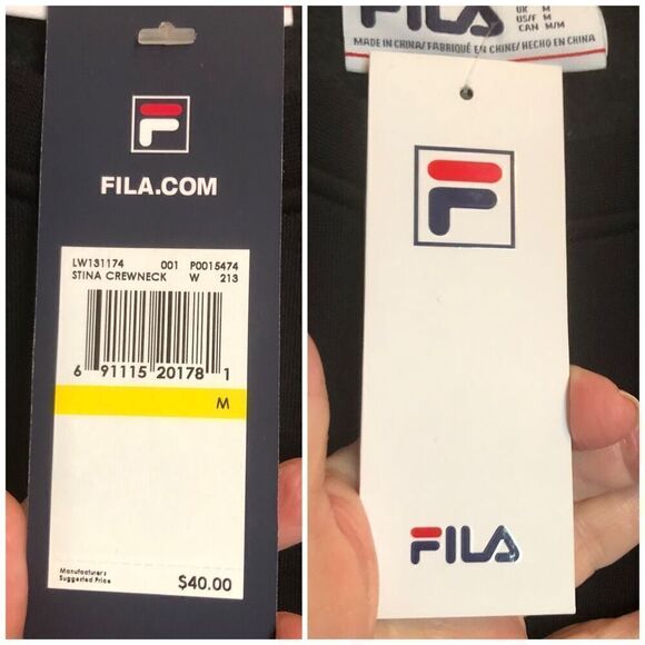 FILA - NWT - L Sz M “Stina” Oversized, Slightly-Cropped Crew Neck Sweatshirt - Picture 10 of 15